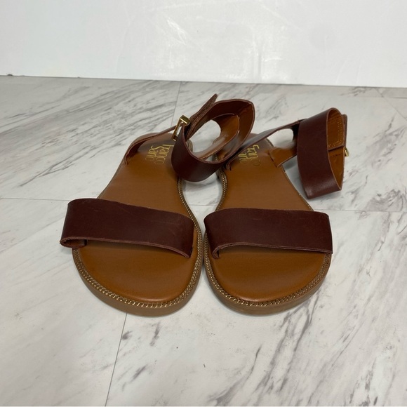 Franco Sarto Kimbra Brown Leather Ankle Strap Sandal 6 1/2 M - Picture 2 of 14